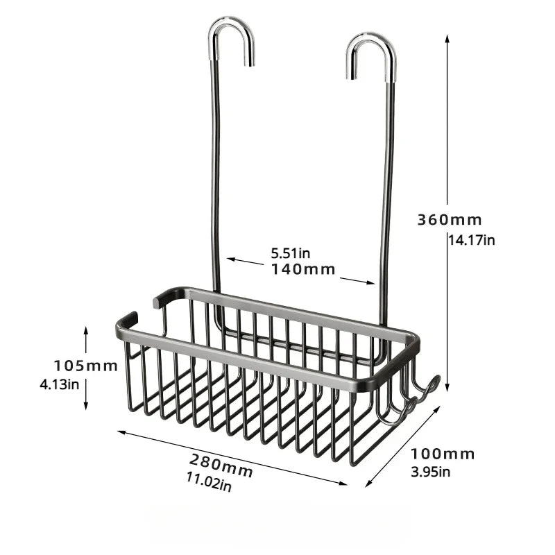 No-Drill Toilet & Shower Rack – Bathroom Storage Basket for Bath Products