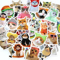10/50/100pcs Funny Cat Stickers Cartoon Cute Decals Toy Stationery Guitar Phone Bicycle Laptop Luggage Car Graffiti Kids Sticker