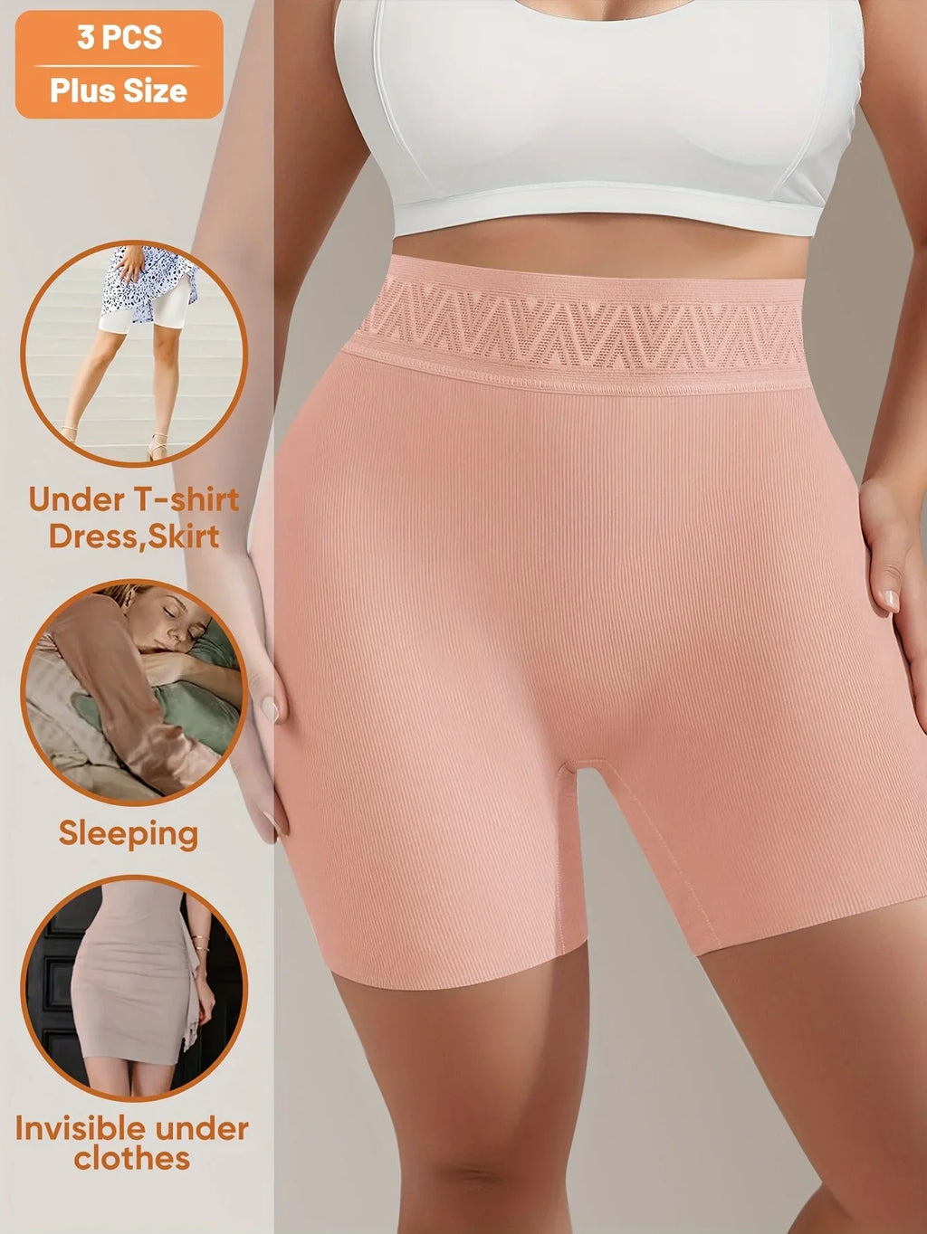 MIOTAN 3-Pack Women's Plus Size High-Waisted Boyshort Underwear - Breathable Soft Stretch Fabric, Tummy Control Butt-Lifting
