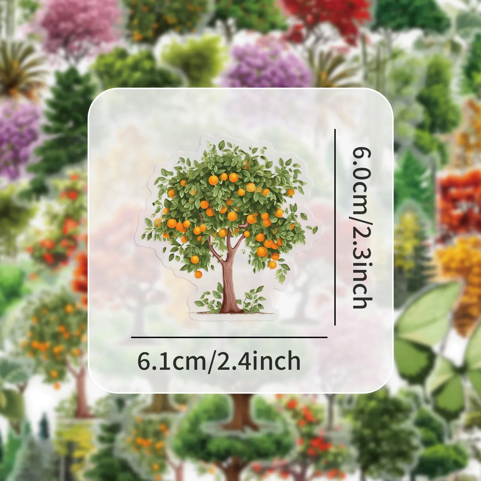 50pcs Forest Secret PET Stickers Natural Forest Plant Landscape Stickers Decor DIY For Scrapbook, Journaling, Laptop, Bumper