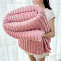 Solid  Colour Tutu Fleece Drawn Blanket Double-sided Flannel Multifunctional Leisure Blanket Office Lunch Break Blanket