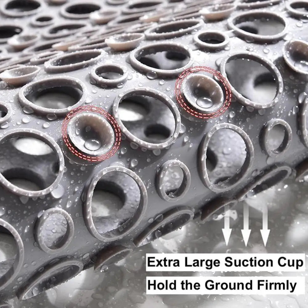 Non-Slip Bathroom Mat with Suction Cups – 43x75cm Quick Drain Shower Rug