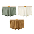3PCS/Pack 100% Cotton Trendy Solid Women's Panties Knit Breathable Boxer Underwear Soft High Elastic Mid-rise Thin Boyshorts