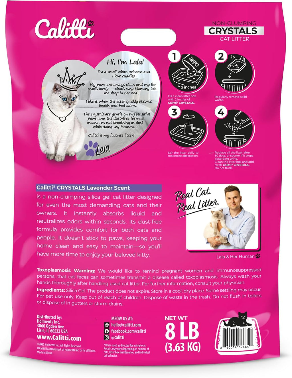 Calitti Non-Clumping Cat Litter Crystals with Silica Gel, 8 lb