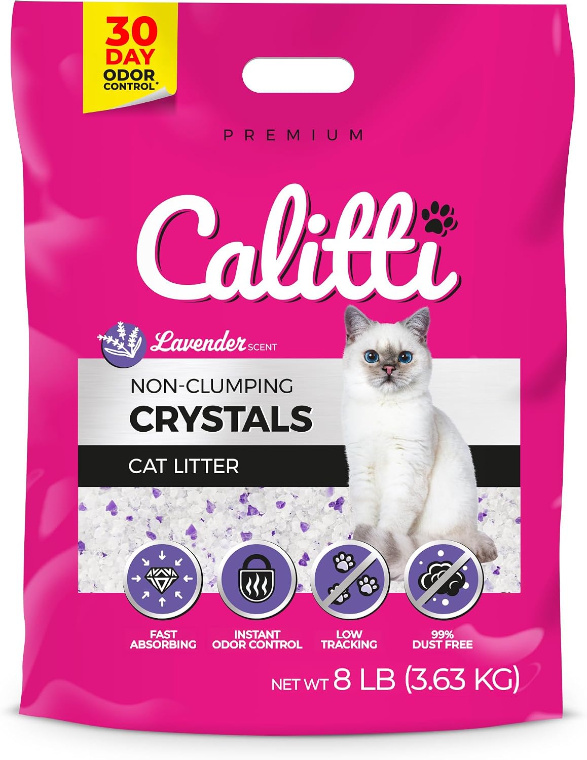 Calitti Non-Clumping Cat Litter Crystals with Silica Gel, 8 lb