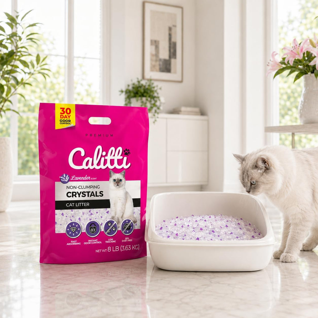 Calitti Non-Clumping Cat Litter Crystals with Silica Gel, 8 lb