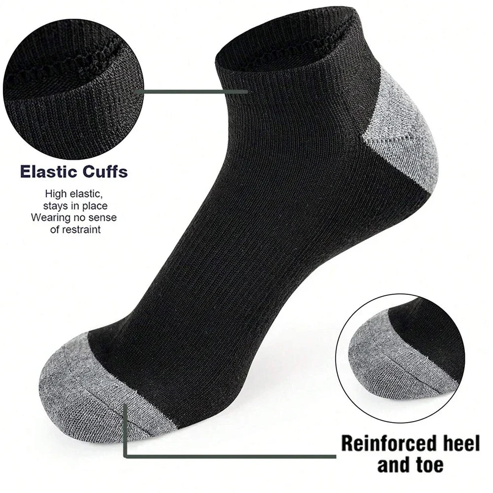 10 Pairs Breathable Low-Cut Socks – Odor Proof & Sweat Absorbing
