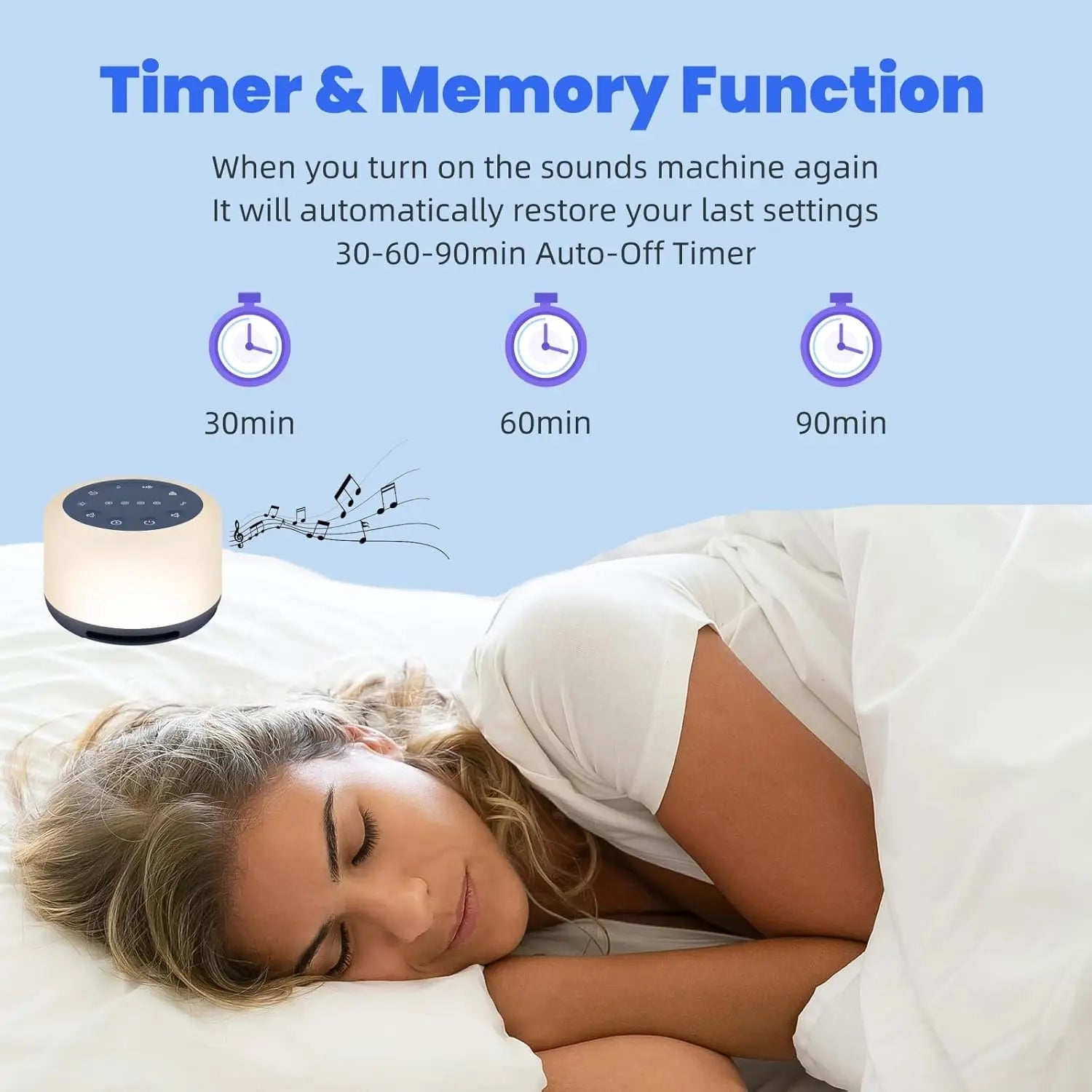7 RGB Night Light & 24 Soothing Relax Sleep Sounds Machine with Adjustable Brightness Wireless Speaker White Noise Sound Machine