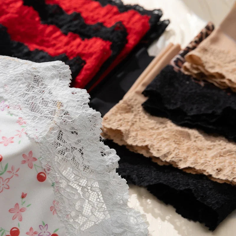 BZEL Fashion Women's Panties Lace Sexy Leopard Hollow Lingerie Charming Underwear Breathable Boxers Woman Boyshorts Underpants