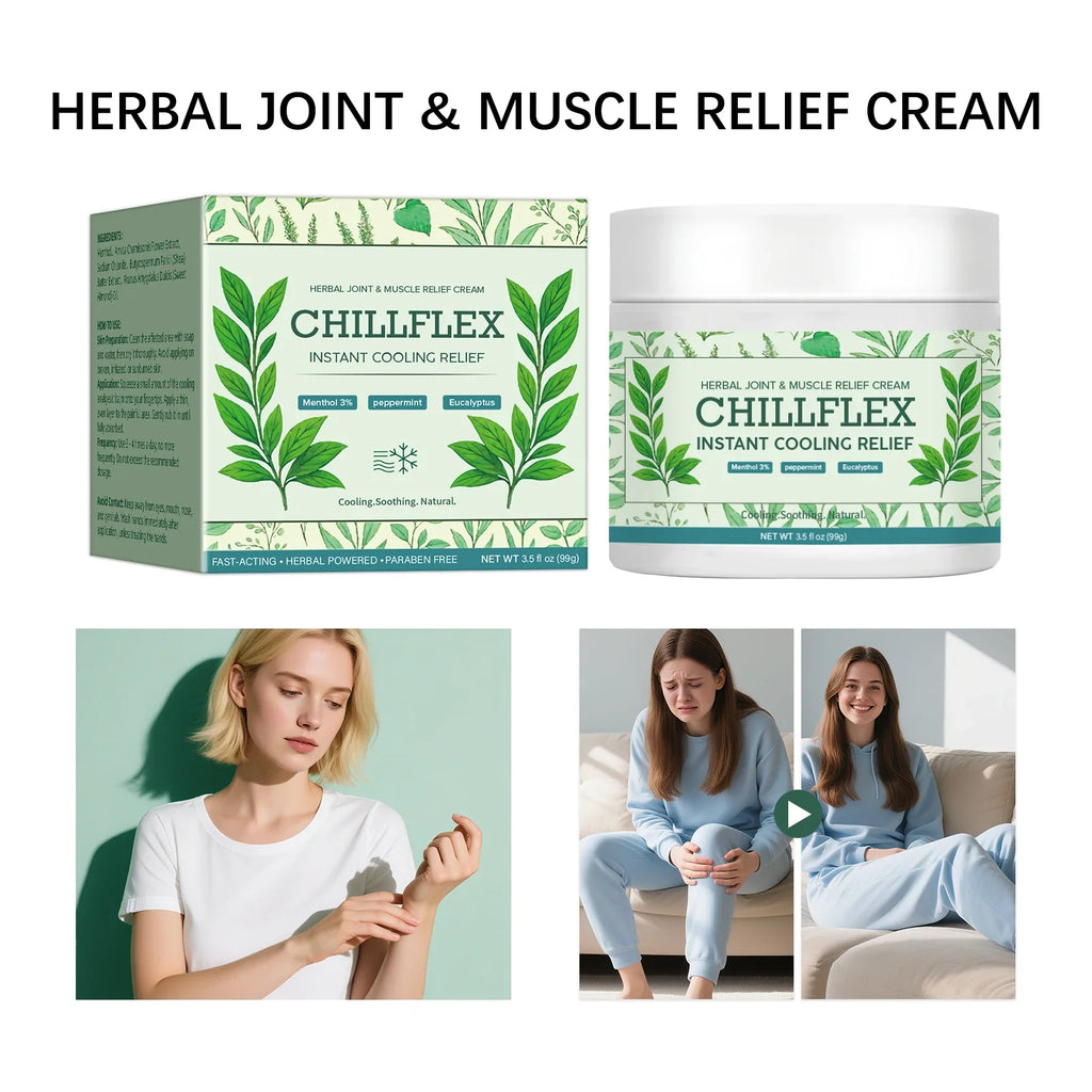 Muscle & Joint Cooling Balm - Herbal Menthol Formula for Instant Relief from Discomfort & Strain.