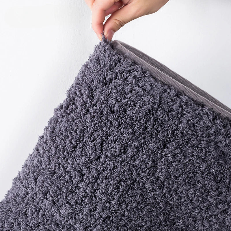 Long Hair Absorbent Bathroom Mat – Soft Furry Non-Slip Shower Floor Rug