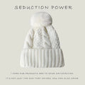 New Winter Twist Knitting Hat For Women Fur Pompom Thick Plush Cap Beanie Solid Color Ladies Warm Ski Snow Skullies Beanies