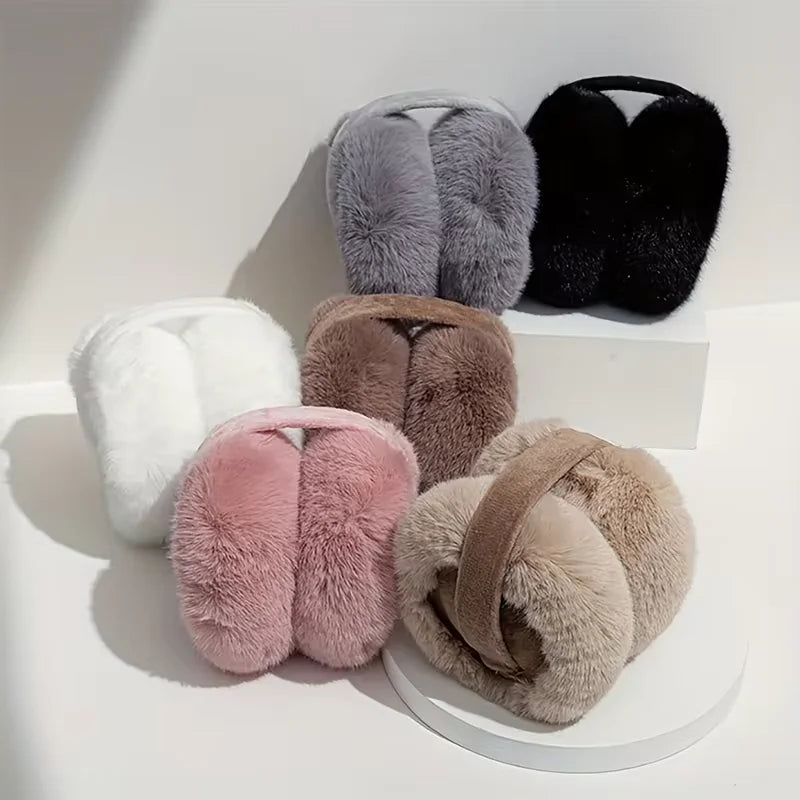 Solid Soft Plush Winter Earmuffs – Unisex Warm Ear Covers for Outdoor Use | Fashion Fleece Earflap Protection for Men & Women