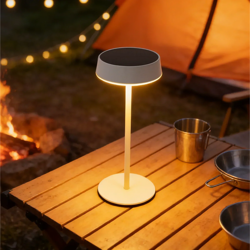 HPH Solar Table Lamp Rechargeable Waterproof Desk Lamp Bedside Lamp for Outdoor Camping Garden Terrace Portable Desk Lamps