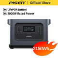 PISEN 2000W  (4200W Peak) Outdoor Power Station 2150Wh Lifepo4 Portable Solar Generator 110V/120V AC Output Portable Power Station for Outdoor Camping/ RV/ Home Backup Garden Party