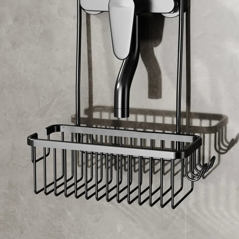 No-Drill Toilet & Shower Rack – Bathroom Storage Basket for Bath Products