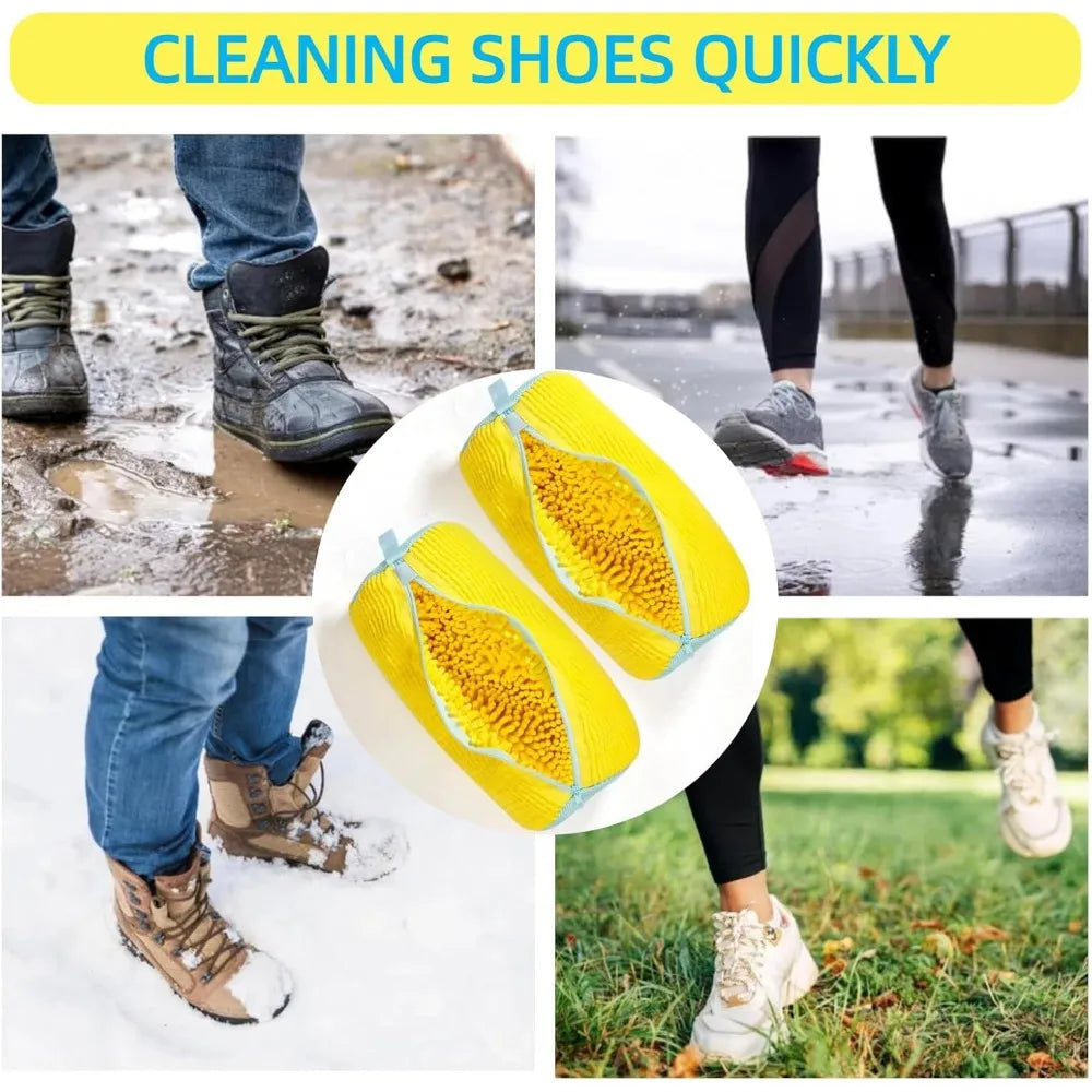 Durable Shoe Washing Machine Bag – Yellow with Blue Zipper, Ideal for Sneakers & Casual Shoes, Laundry Wash Bag for All Shoe Types