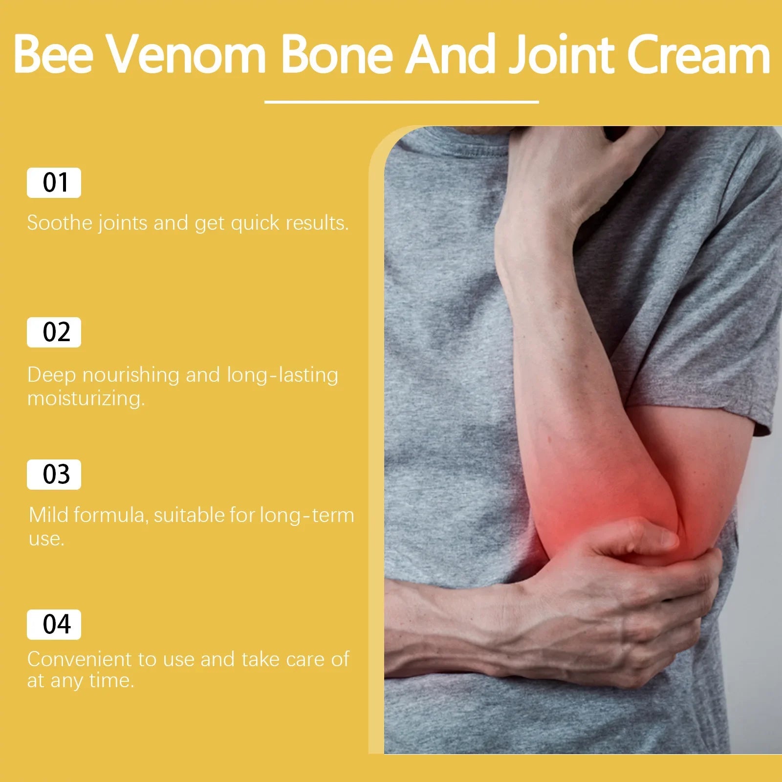 Houkea Bee Venom Joint Bone Care Cream Repair Muscle Hurt Relief Rheumatoid Pain Arthritis Treatment Body Knee Soothing Creams