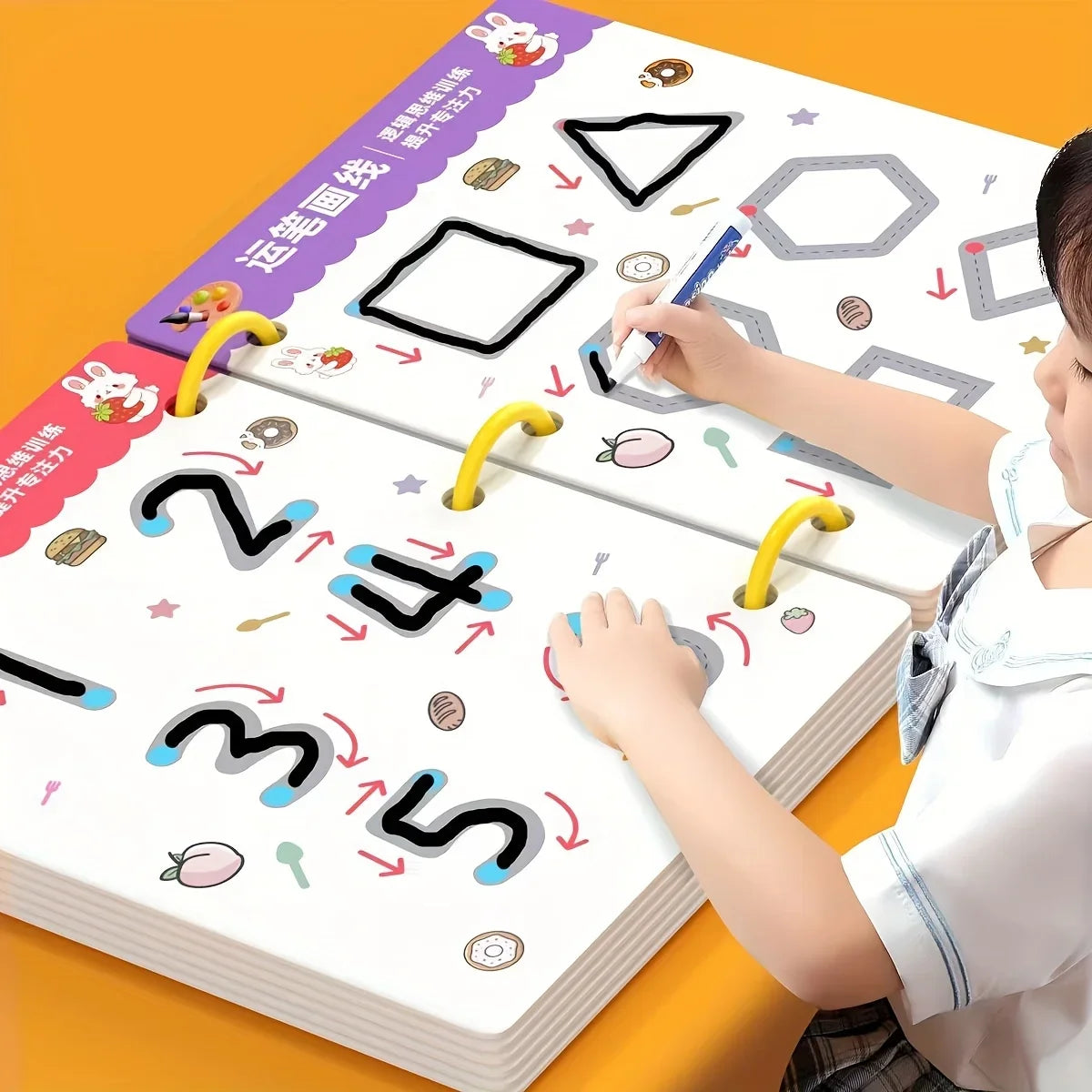Reusable Kids’ Writing & Drawing Workbook Set with Erasable Pen