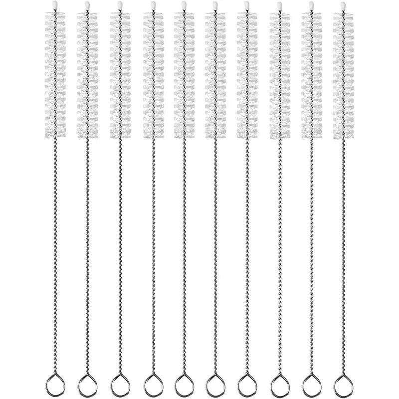 Drinking Straw Cleaning Brush Kit Reusable Tube Pipe Cleaner Nylon Stainless Steel Long Handle Cleaning Brushes for Straws