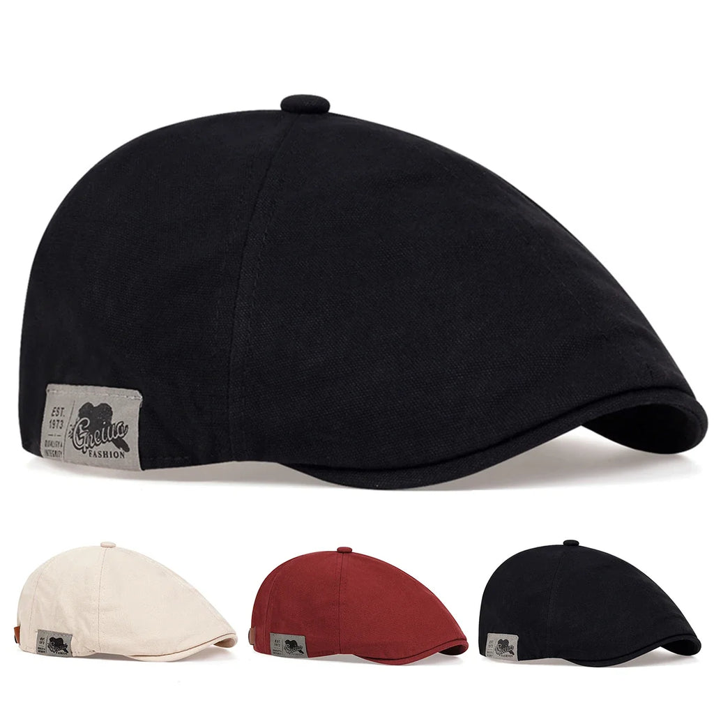 Men Side Letter Sticker Newsboy Caps British Painters Hats Spring and Autumn Adjustable Flat Cap Hip Hop Berets Peaked Cap
