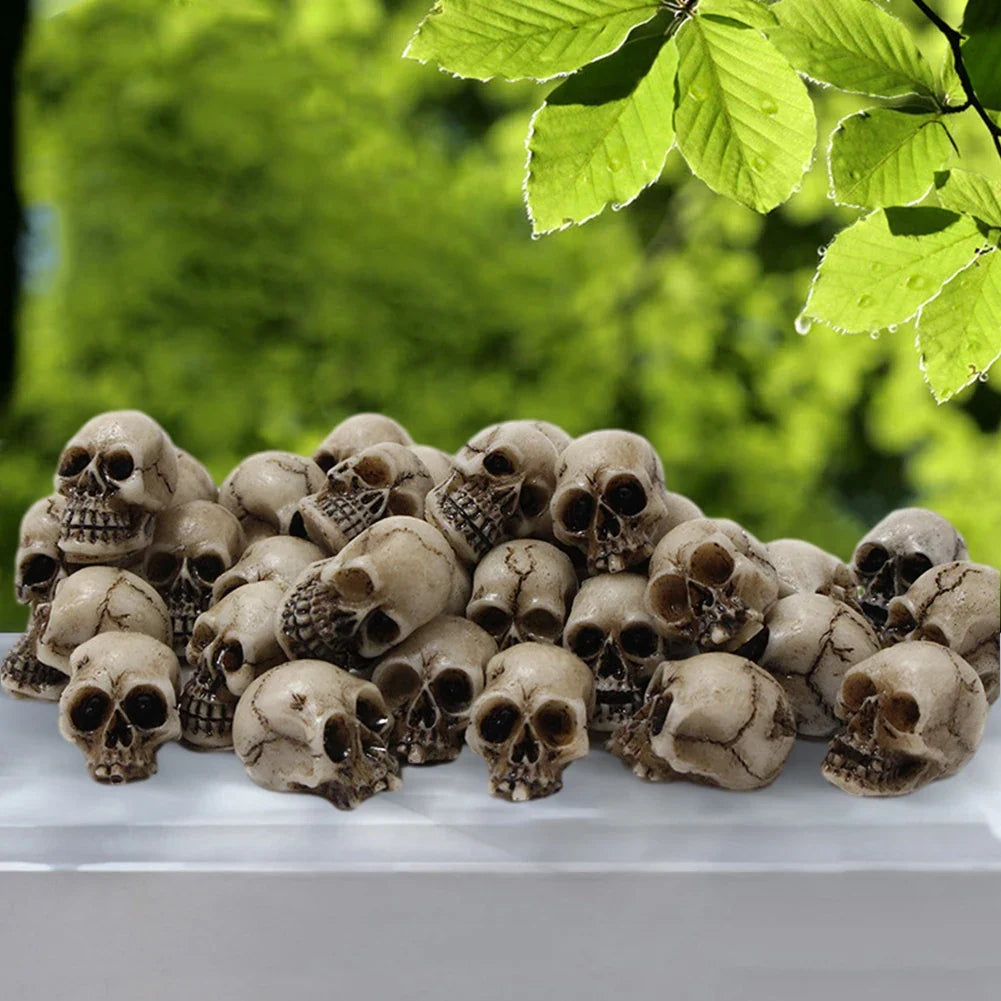 Gothic Skull Sculptures Collectable Halloween Decoration Skeleton Model Festival Theme Landscape Garden Potted Plant Decor