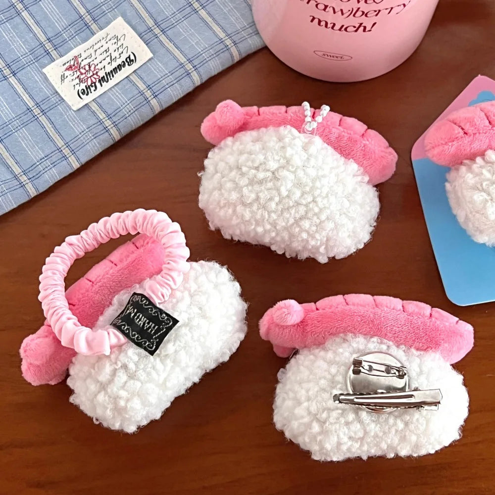 2 Pcs Cute Sushi Plush Keychains – Shrimp, Rice & Vegetable Roll Dolls, Cartoon Backpack Pendants