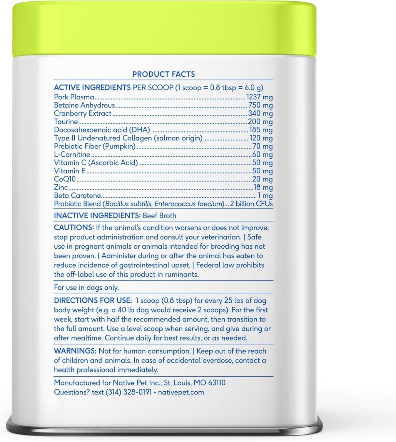 Senior Dog Multivitamin Powder 12-in-1 Joint Brain Digestion Immune 30 Scoops