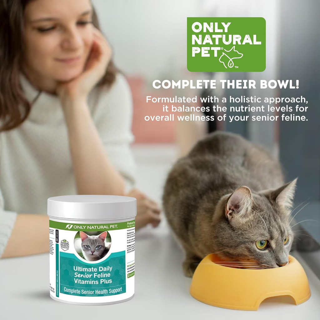 Senior Cat Multivitamin Taurine Lysine Powder Immune Joint Support 3.2oz