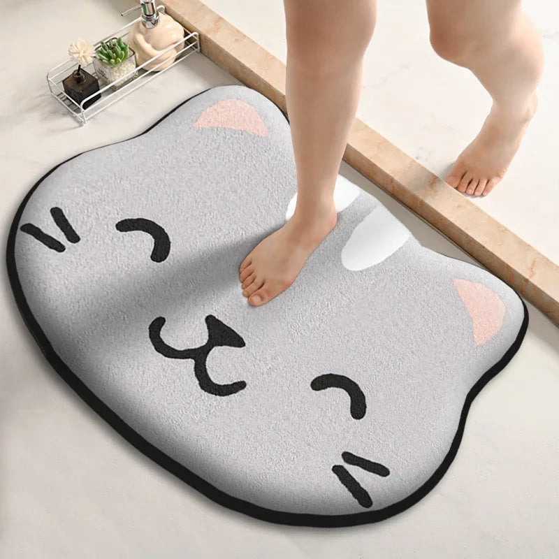 Thickened Special-Shaped Bathroom Mat – Absorbent Non-Slip Flannel Rug