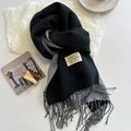 2023 Korean Style Cashmere Winter Scarf for Women – Knitted Double-Sided Solid Color Wrap | Soft Warm Fashion Neckerchief Shawl