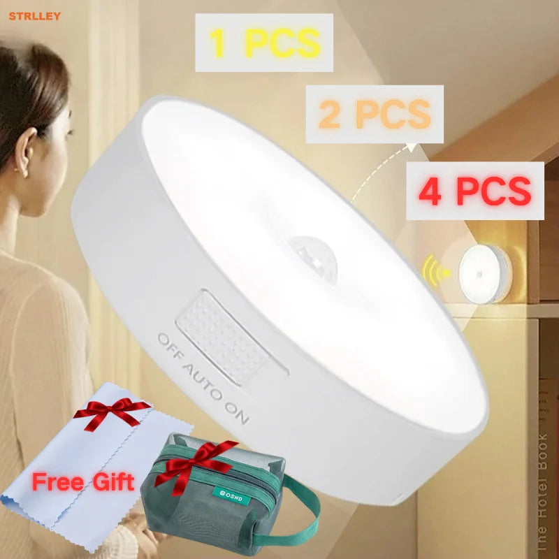 Motion Sensor Light Rechargeable Sensing In Dark Light Sensitivity USB LED Night Light Portable Wireless Magnetic Cabinet Lamp