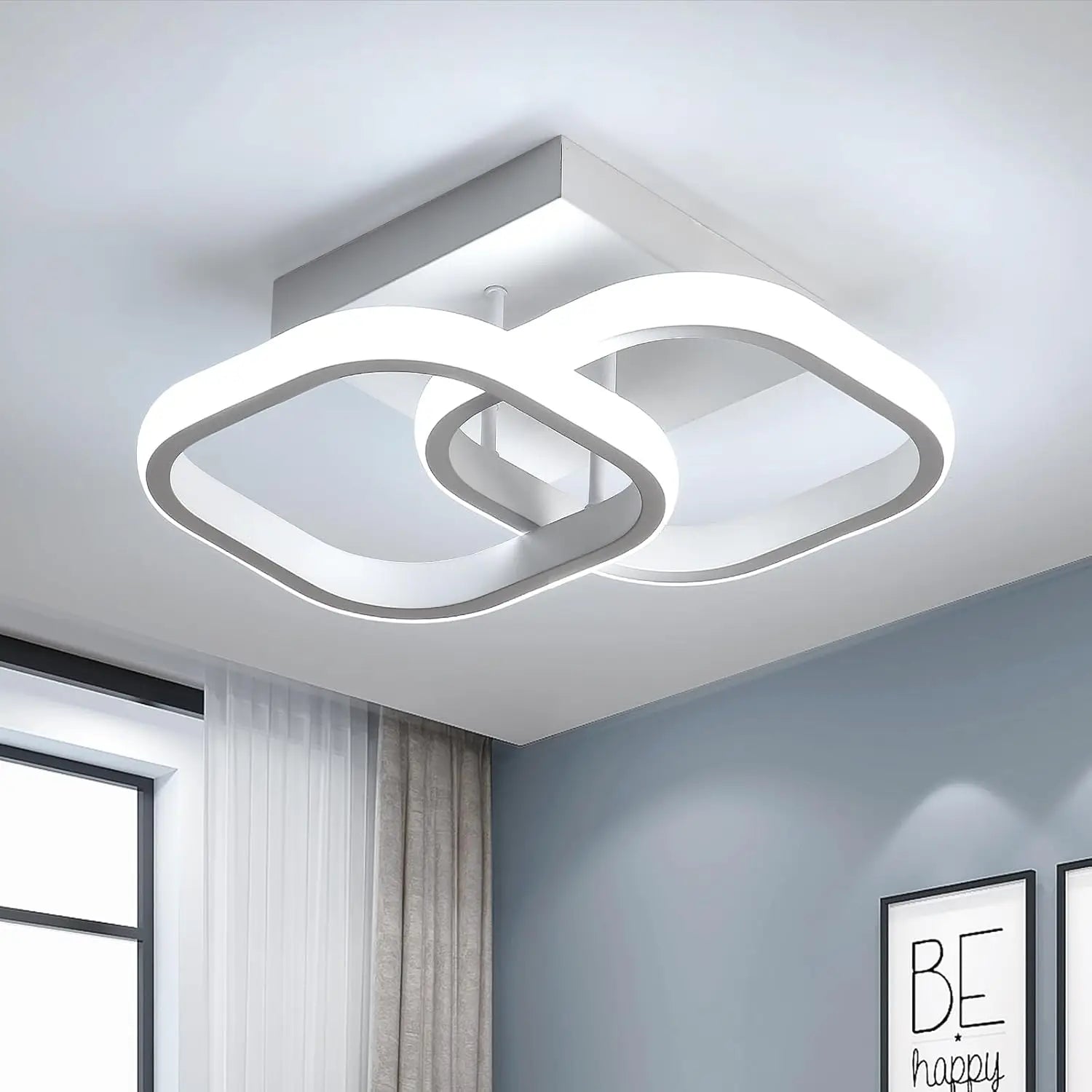 Modern LED Ceiling Lights Square Aisle Lamps Small Corridor Ceiling Fixtures for Hallway Kitchen Bedroom Stair Living Room Study