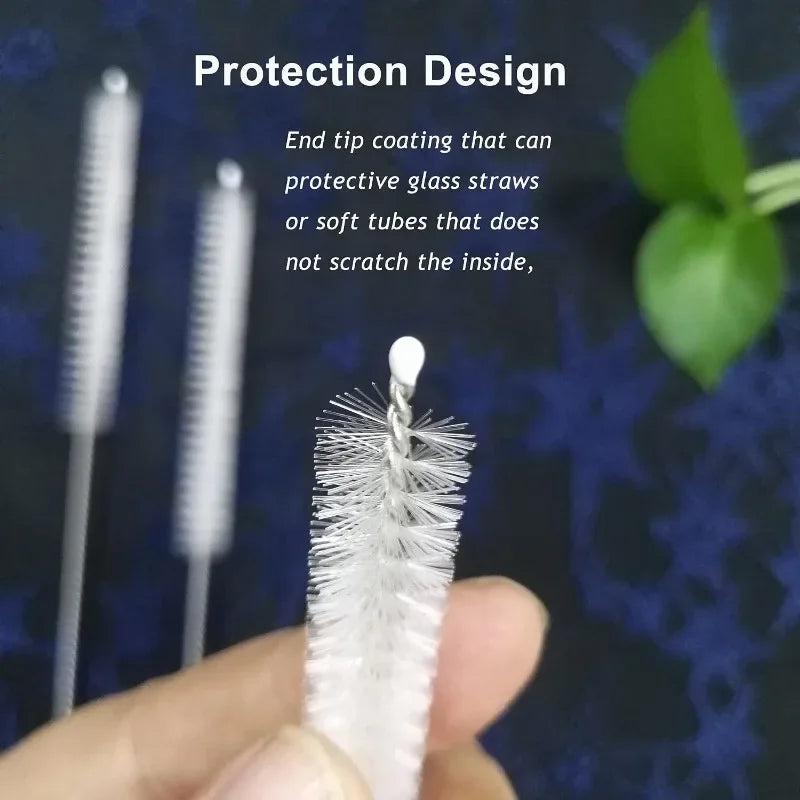 Drinking Straw Cleaning Brush Kit Reusable Tube Pipe Cleaner Nylon Stainless Steel Long Handle Cleaning Brushes for Straws