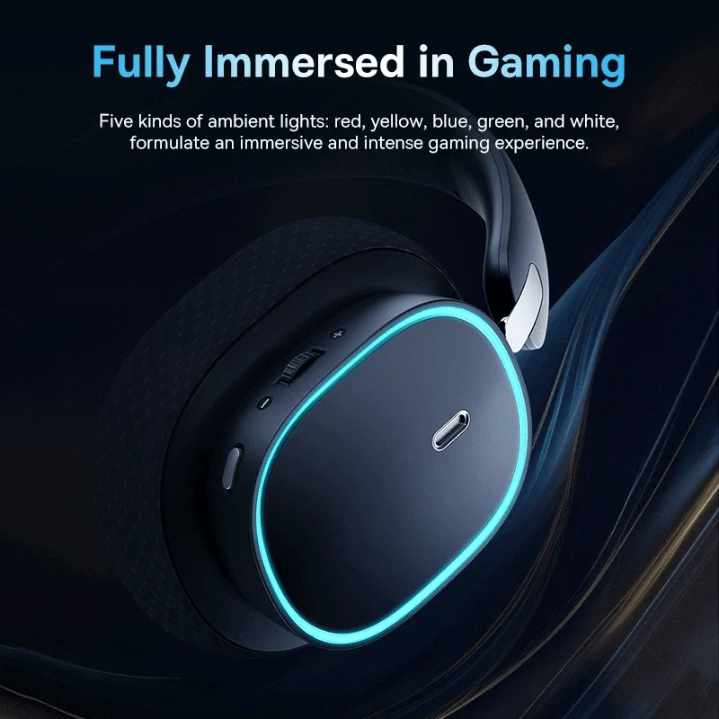 Baseus GH02 Gaming Wireless Headphones – RGB Over-Ear Bluetooth 5.3