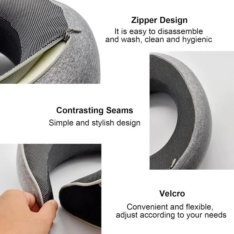 Travel Neck Pillow – U-Shaped Memory Foam Snail Style Neck Support