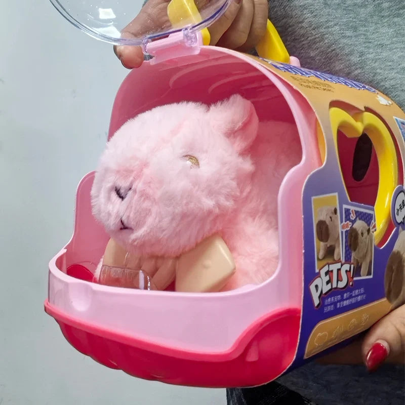 Electric Capybara Walking Doll Toy With Sound Children's Electric Plush Dolls Toy Animal Capybara Plush Figure Set Random Color