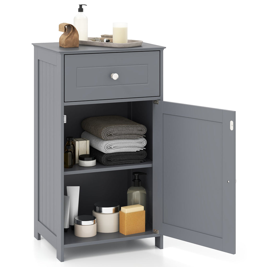 Single Door Bathroom Cabinet with Adjustable Shelf and Drawer