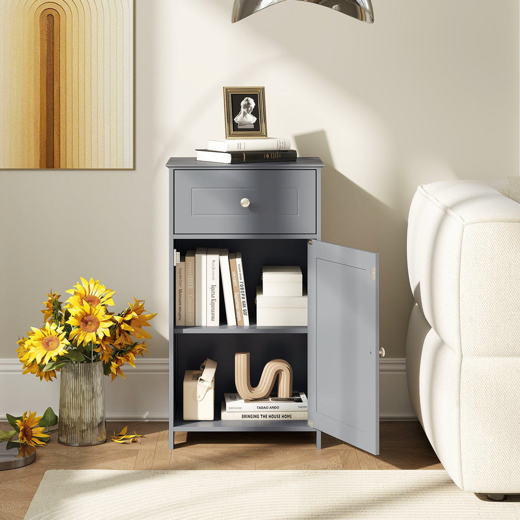 Single Door Bathroom Cabinet with Adjustable Shelf and Drawer