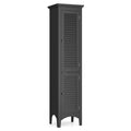 Tall Bathroom Floor Cabinet with Shutter Doors and Adjustable Shelf