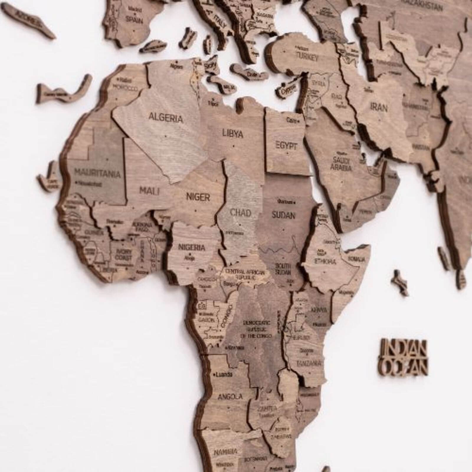 3D Wooden World Map Terra (for US only)