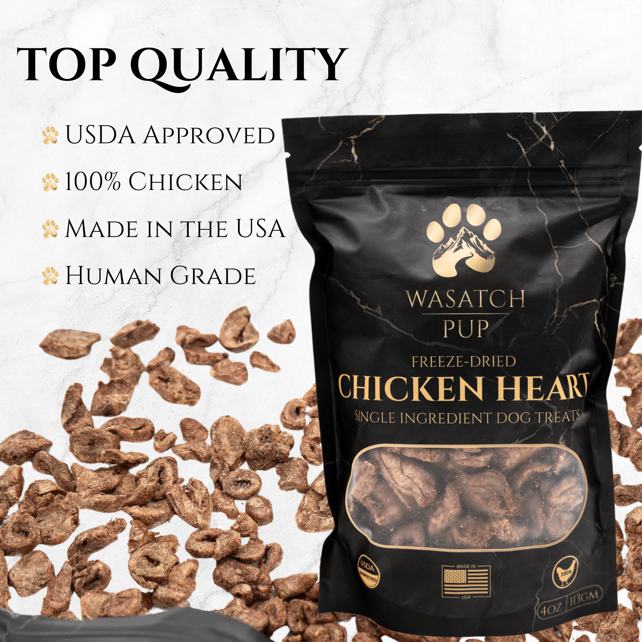 Freeze-Dried Chicken Heart Dog Treats