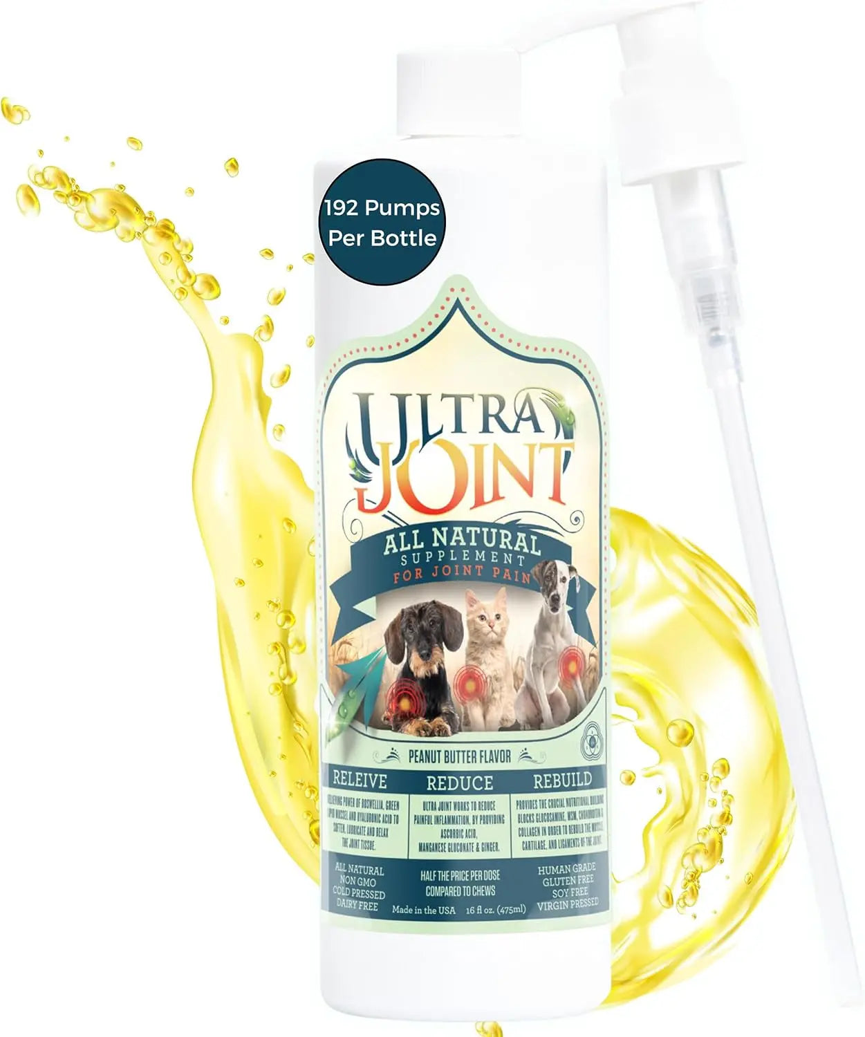 Ultra Joint Liquid Dog Supplement Glucosamine Chondroitin 8oz & 16oz