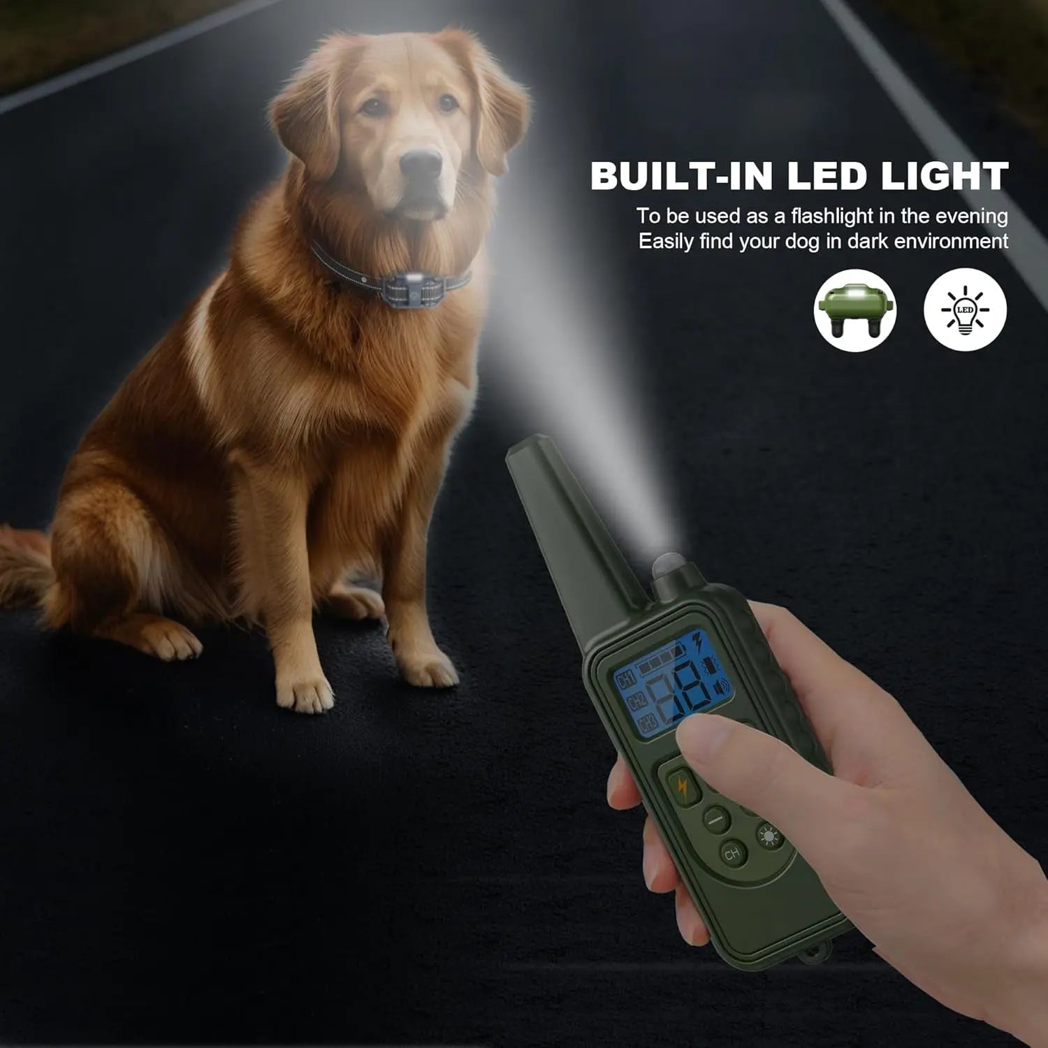 Waterproof Rechargeable Dog Training Collar – 2600ft Range, 3-Dog System, IPX7