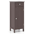 Wooden Storage Free-Standing Floor Cabinet with Drawer and Shelf