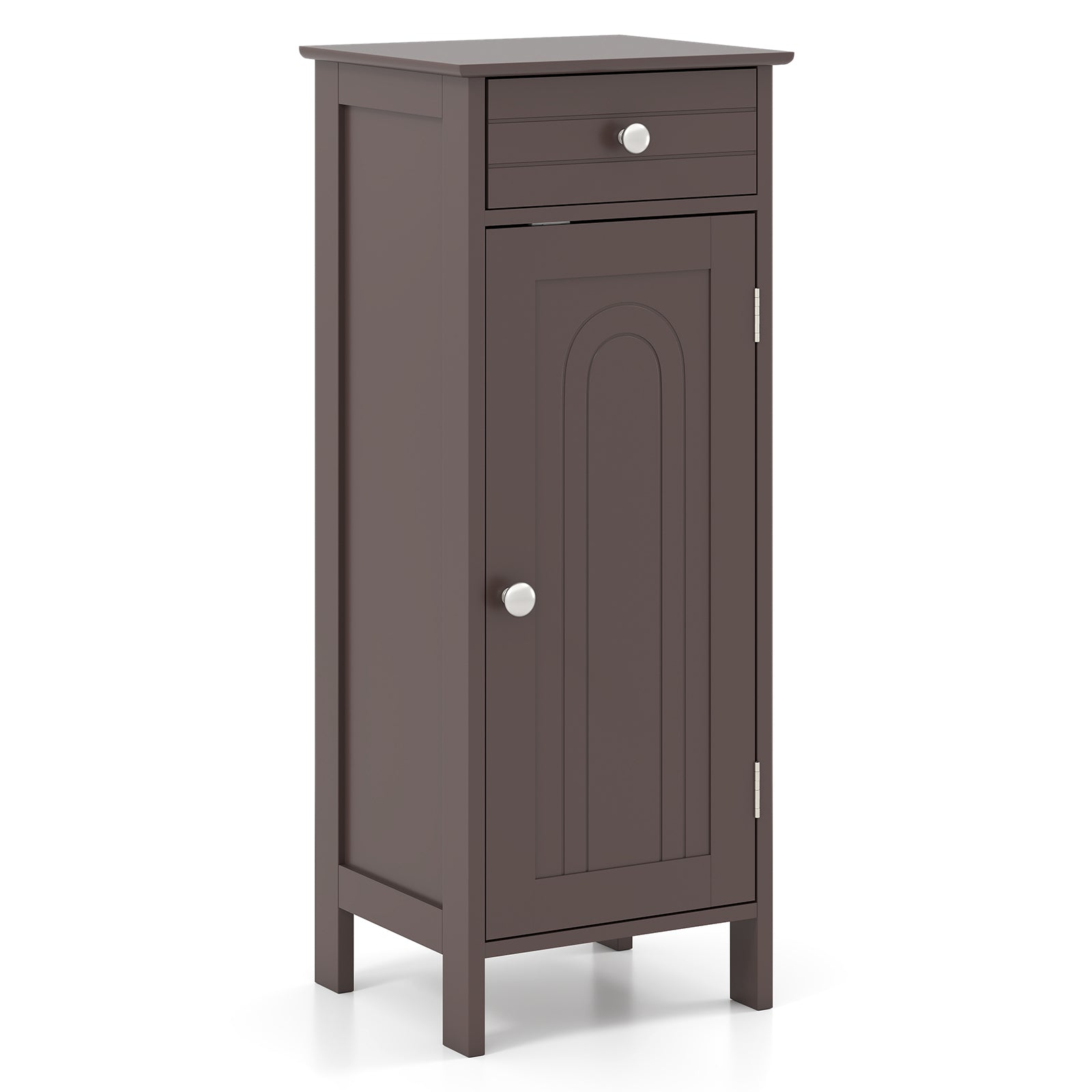 Wooden Storage Free-Standing Floor Cabinet with Drawer and Shelf