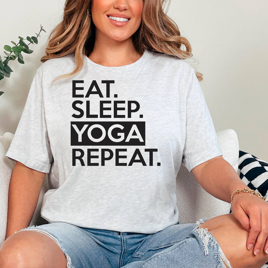 Yoga Graphic Tees Women | Eat Sleep Yoga Repeat Tee