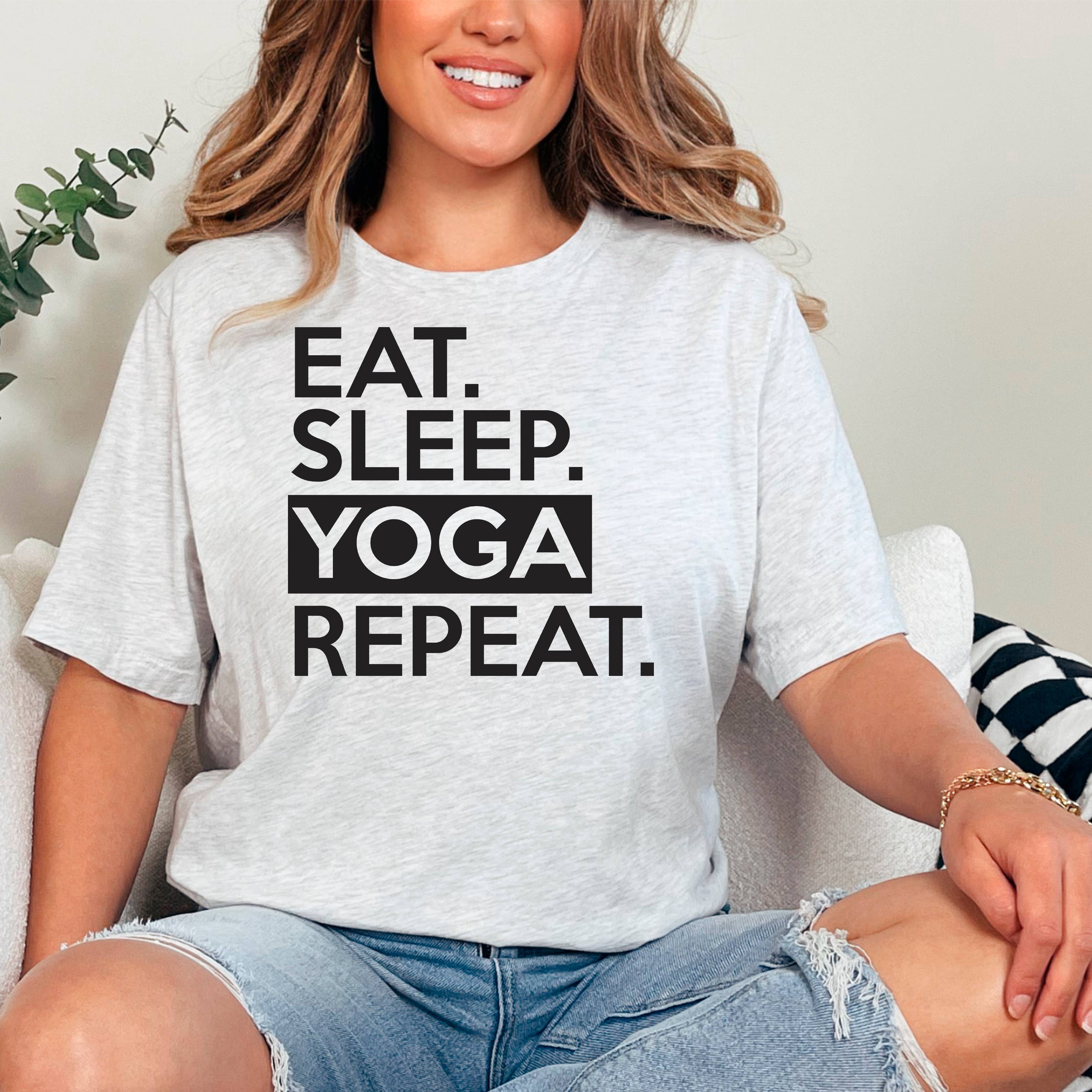 Yoga Graphic Tees Women | Eat Sleep Yoga Repeat Tee