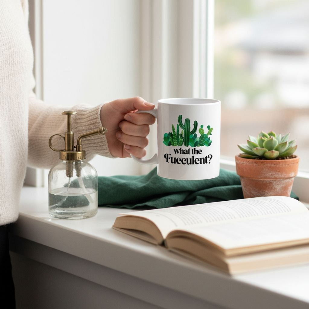 Funny Succulent Mug – Ceramic Coffee Mug with Cactus Design | Joyful Moose