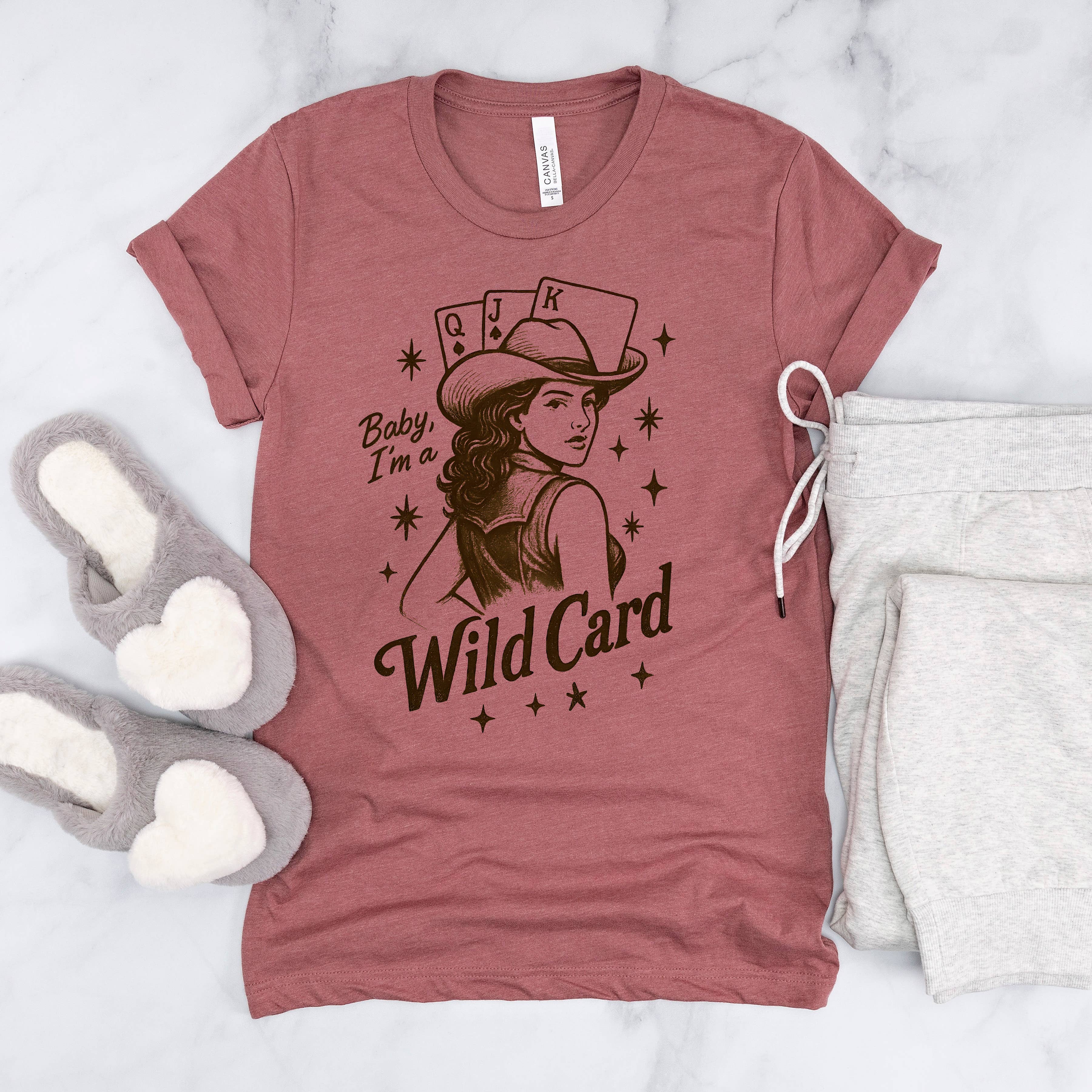 Baby, I'm a Wild Card Graphic Tee | Retro Western Cowgirl